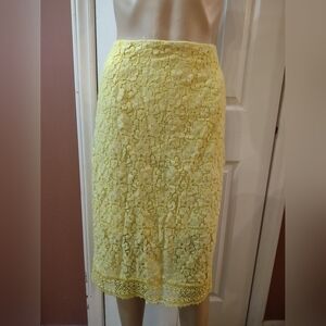 Sassy doll women's yellow lace double layered skirt size medium